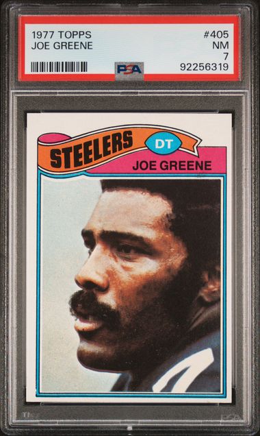Graded 1977 Topps Joe Greene #405 Football Card PSA 7 Near Mint