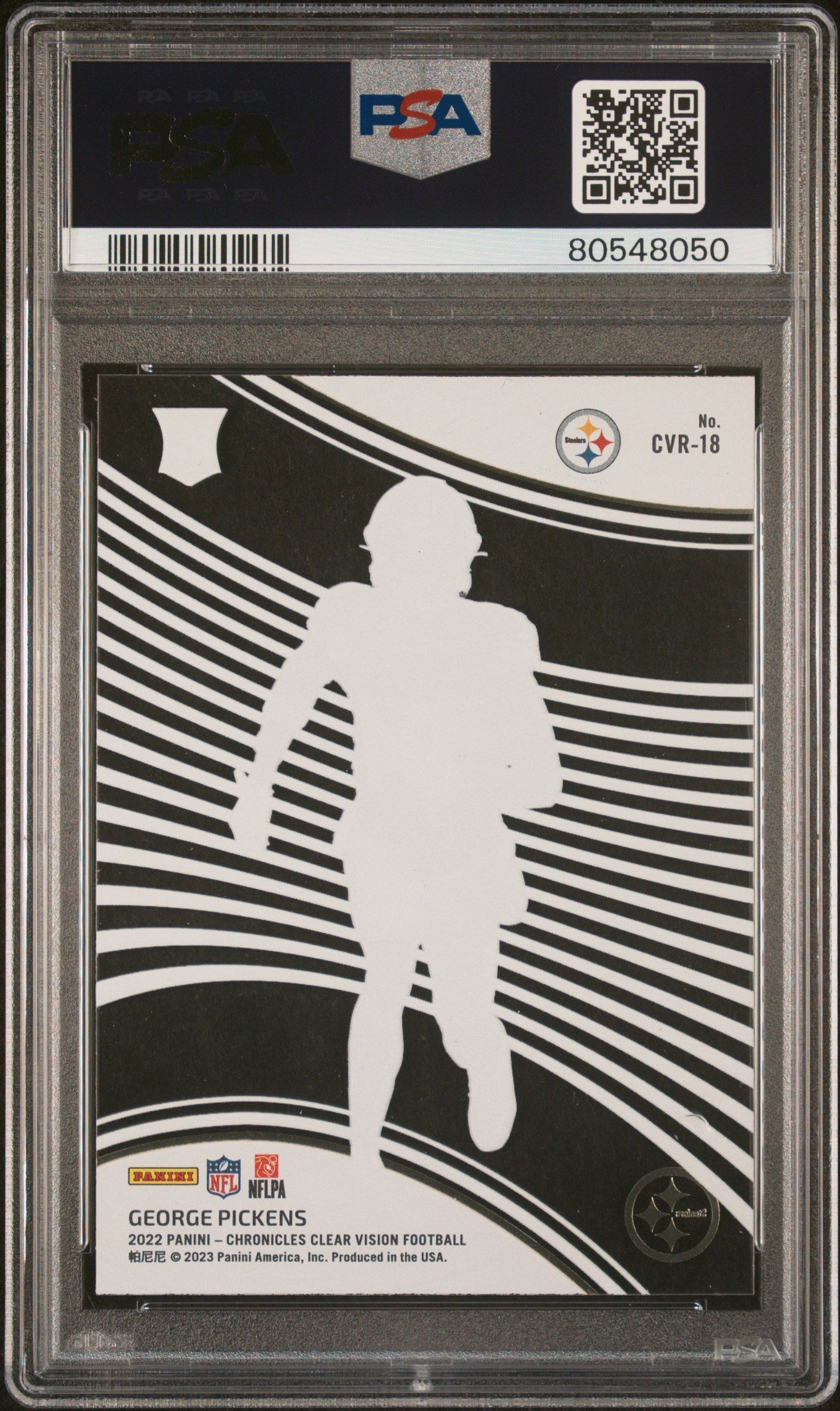 Graded 2022 Panini Chronicles George Pickens #CVR18 Clear Vision Rookies RC Football Card PSA 10 Gem Mint