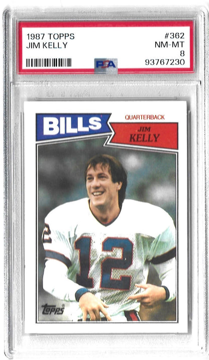 Graded 1987 Topps Jim Kelly #362 Rookie RC Football Card PSA 8 NM-MT