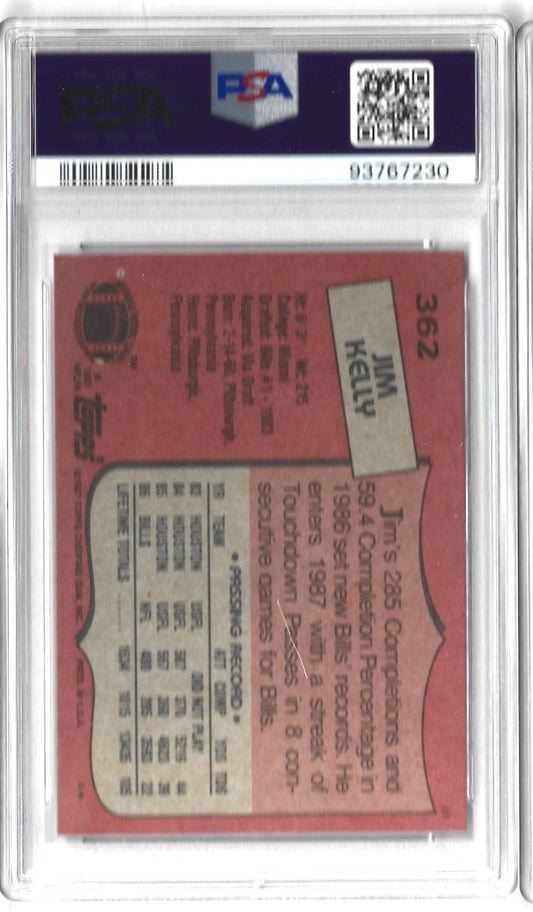 Graded 1987 Topps Jim Kelly #362 Rookie RC Football Card PSA 8 NM-MT