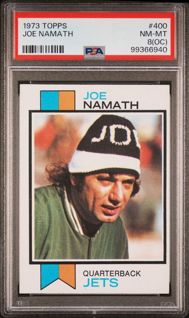 Graded 1973 Topps Joe Namath #400 Football Card PSA 8 NM-MT