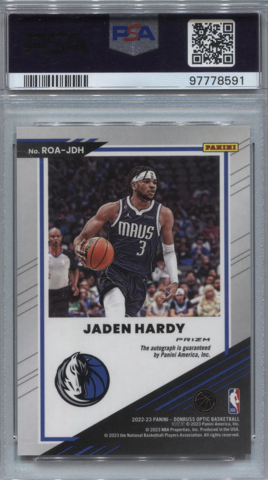 2022-23 Donruss Optic Jaden Hardy Choice Rookie Optics Auto #ROA-JDH PSA 10