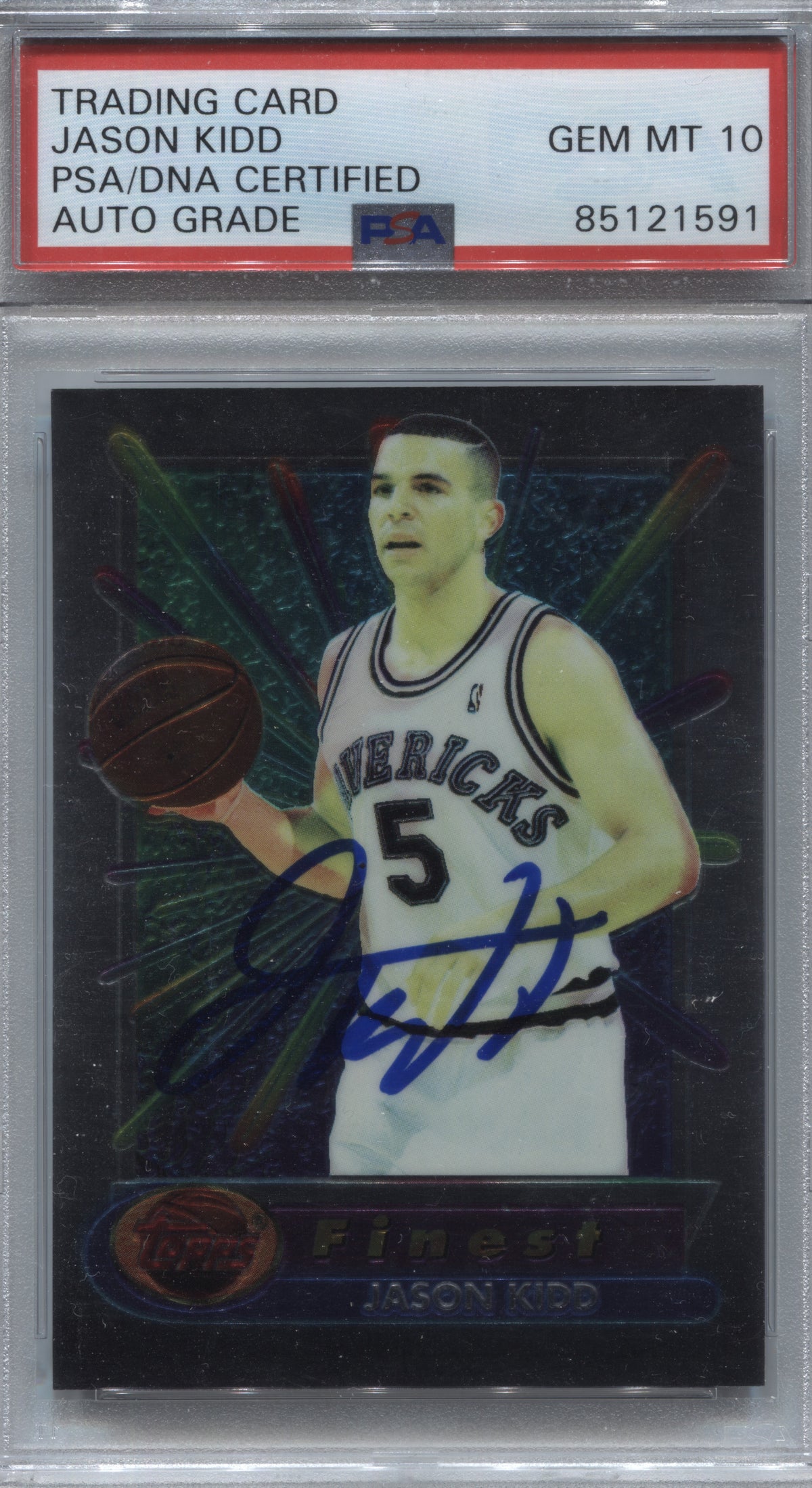 1994-95 Topps Finest Jason Kidd Rookie #286 Signed PSA/DNA Auto 10