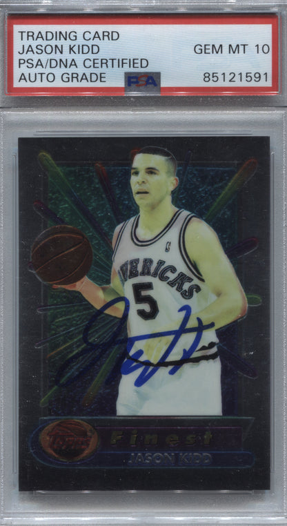1994-95 Topps Finest Jason Kidd Rookie #286 Signed PSA/DNA Auto 10