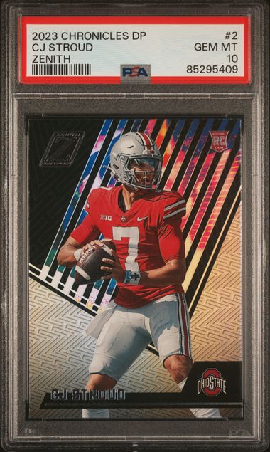 Graded 2023 Panini Chronicles DP CJ Stroud #2 Zenith Rookie RC Football Card PSA 10 Gem Mint