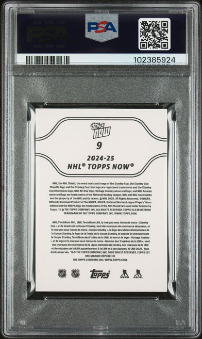Graded 2024 Topps Now NHL Matvei Michkov #9 Stickers Rookie RC Hockey Card PSA 10 Gem Mint