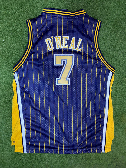 00s Indiana Pacers - Jermaine O'Neal #7 - Reebok - Vintage NBA Jersey (Youth XL) 