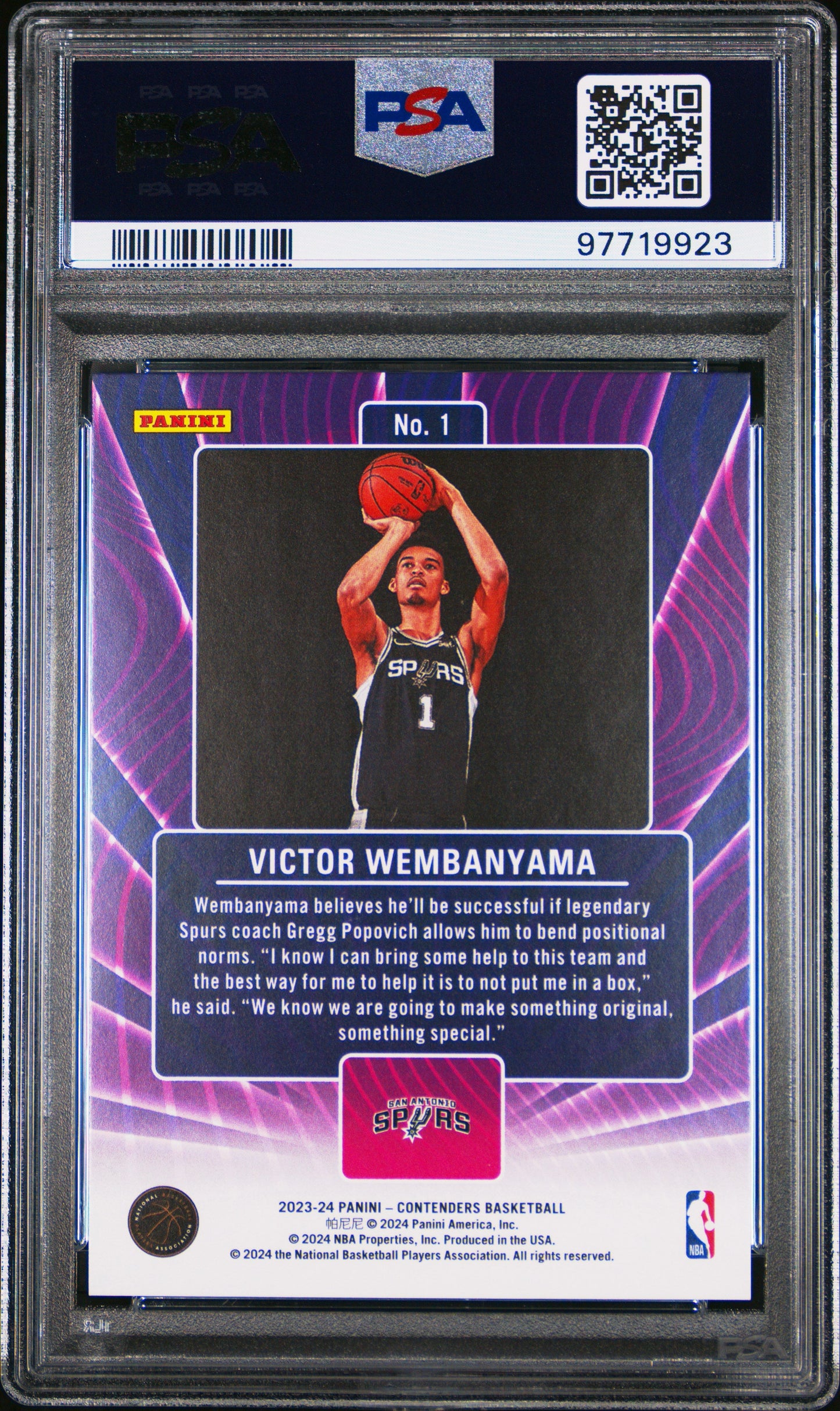 Graded 2023 Panini Contenders Victor Wembanyama #1 Lottery Tickets Rookie RC Basketball Card PSA 10 Gem Mint