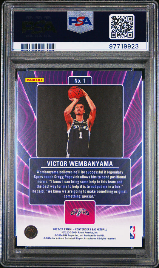 Graded 2023 Panini Contenders Victor Wembanyama #1 Lottery Tickets Rookie RC Basketball Card PSA 10 Gem Mint