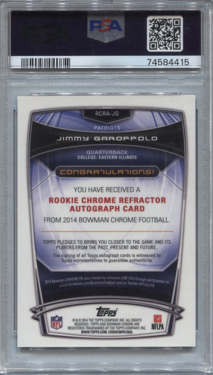 2014 Bowman Chrome Jimmy Garoppolo Red Refractor Rookie Auto /25 PSA 10