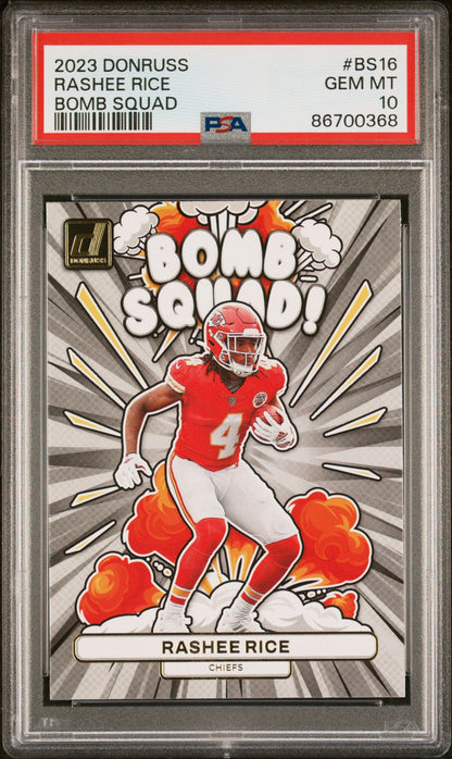 Graded 2023 Panini Donruss Rashee Rice #BS16 Bomb Squad Rookie RC Football Card PSA 10 Gem Mint