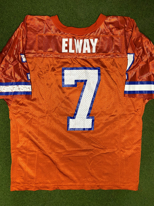 80s Denver Broncos - John Elway #7 - Wilson - Vintage NFL Jersey (Youth XL) - Gametime Vintage