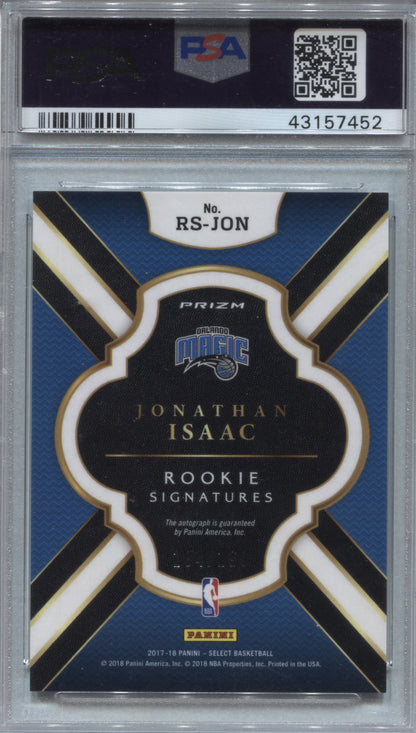 2017-18 Panini Select Jonathan Isaac Rookie Signatures Auto /199 #RS-JON PSA 10