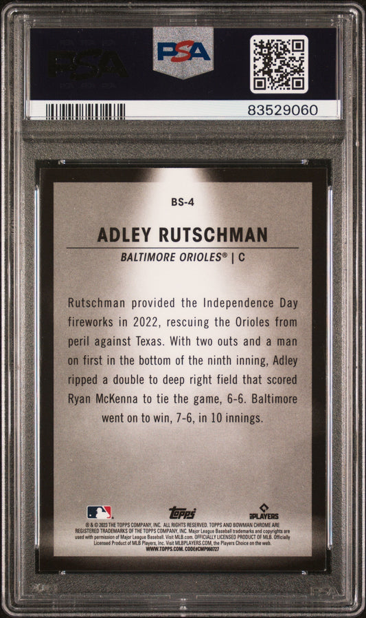 Graded 2023 Topps Bowman Adley Rutschman #BS4 Spotlights Rookie RC Baseball Card PSA 10 Gem Mint