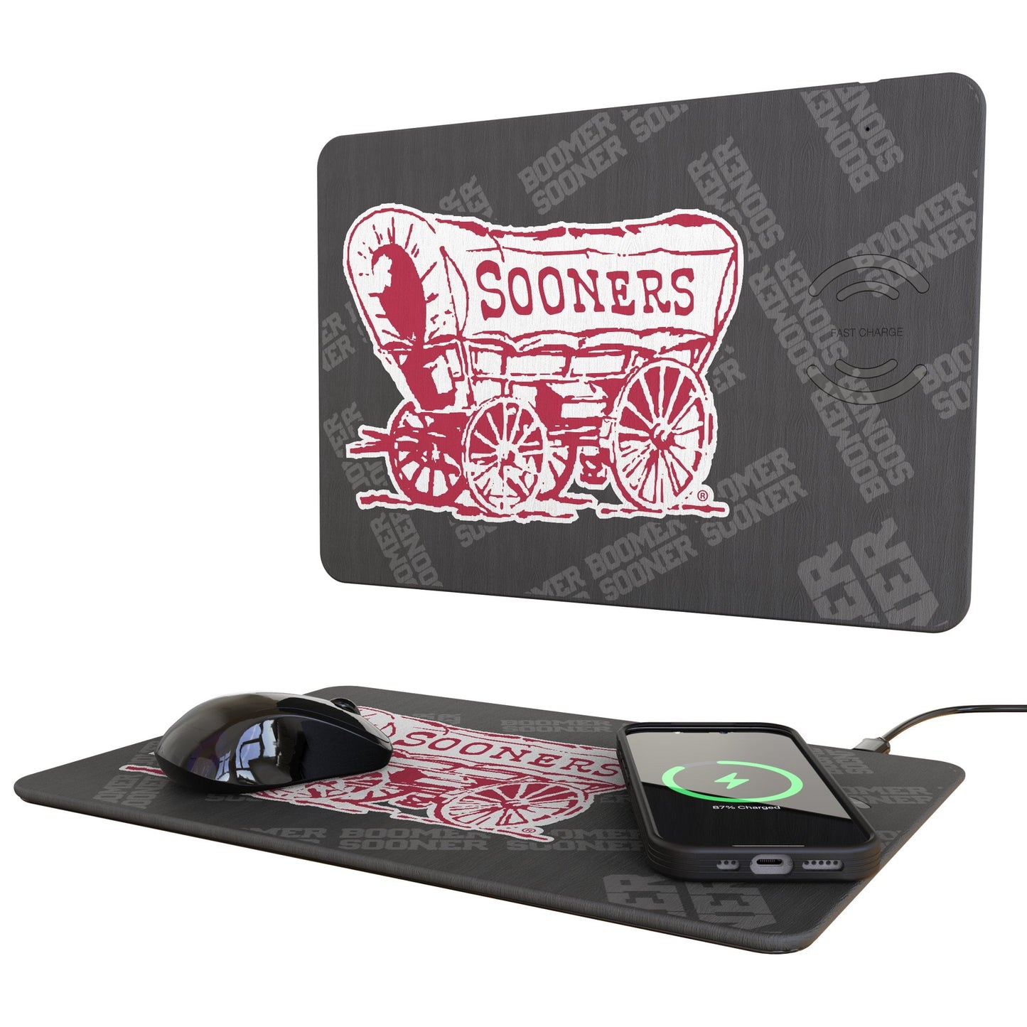 University of Oklahoma Sooners Quadtile 15-Watt Wireless Charger and Mouse Pad