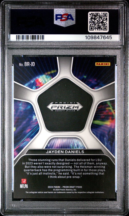 Graded 2024 Panini Prizm Draft Picks Jayden Daniels #BRJD Brilliance Rookie RC Football Card PSA 10 Gem Mint