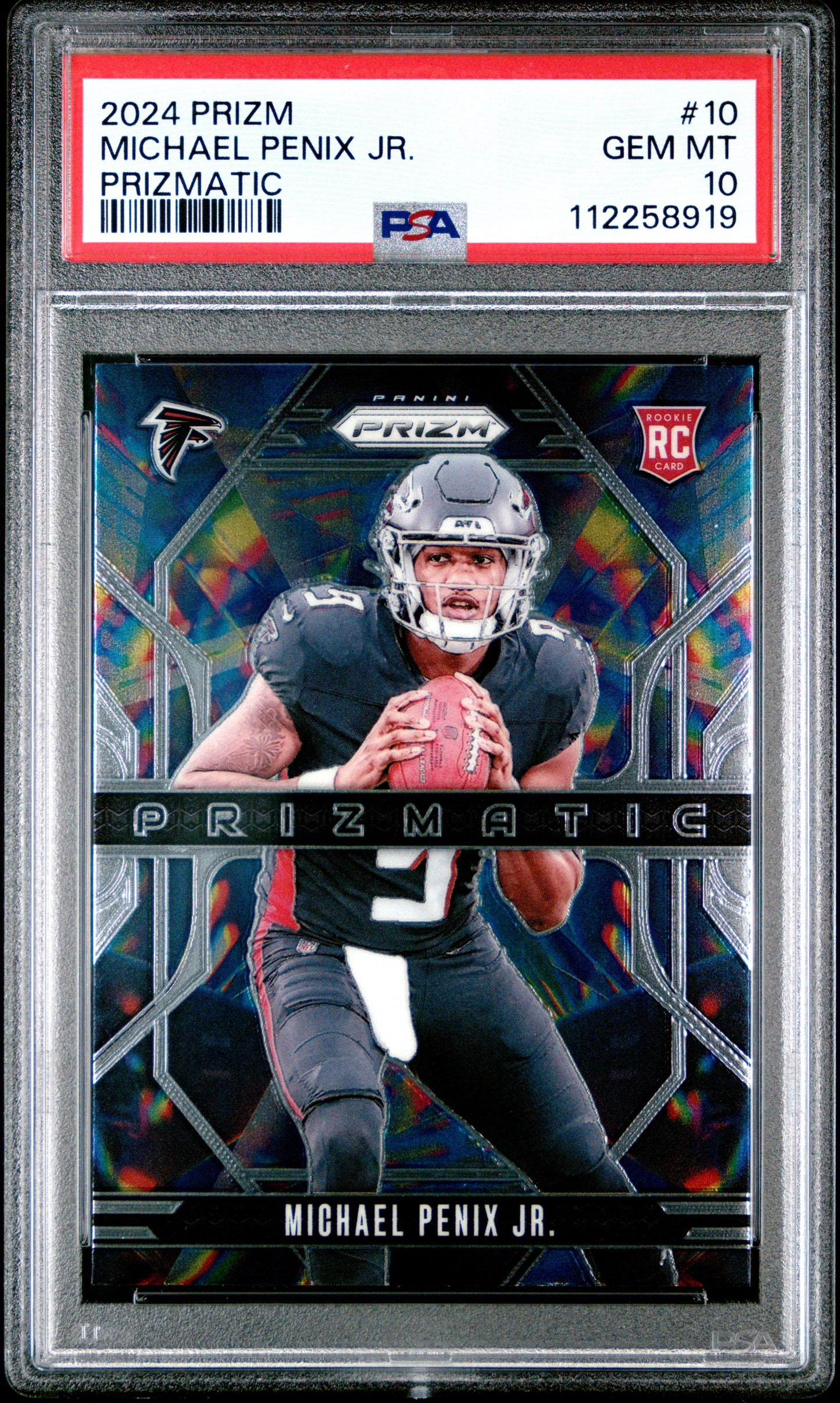Graded 2024 Panini Prizm Michael Penix Jr #10 Prizmatic Rookie RC Football Card PSA 10 Gem Mint