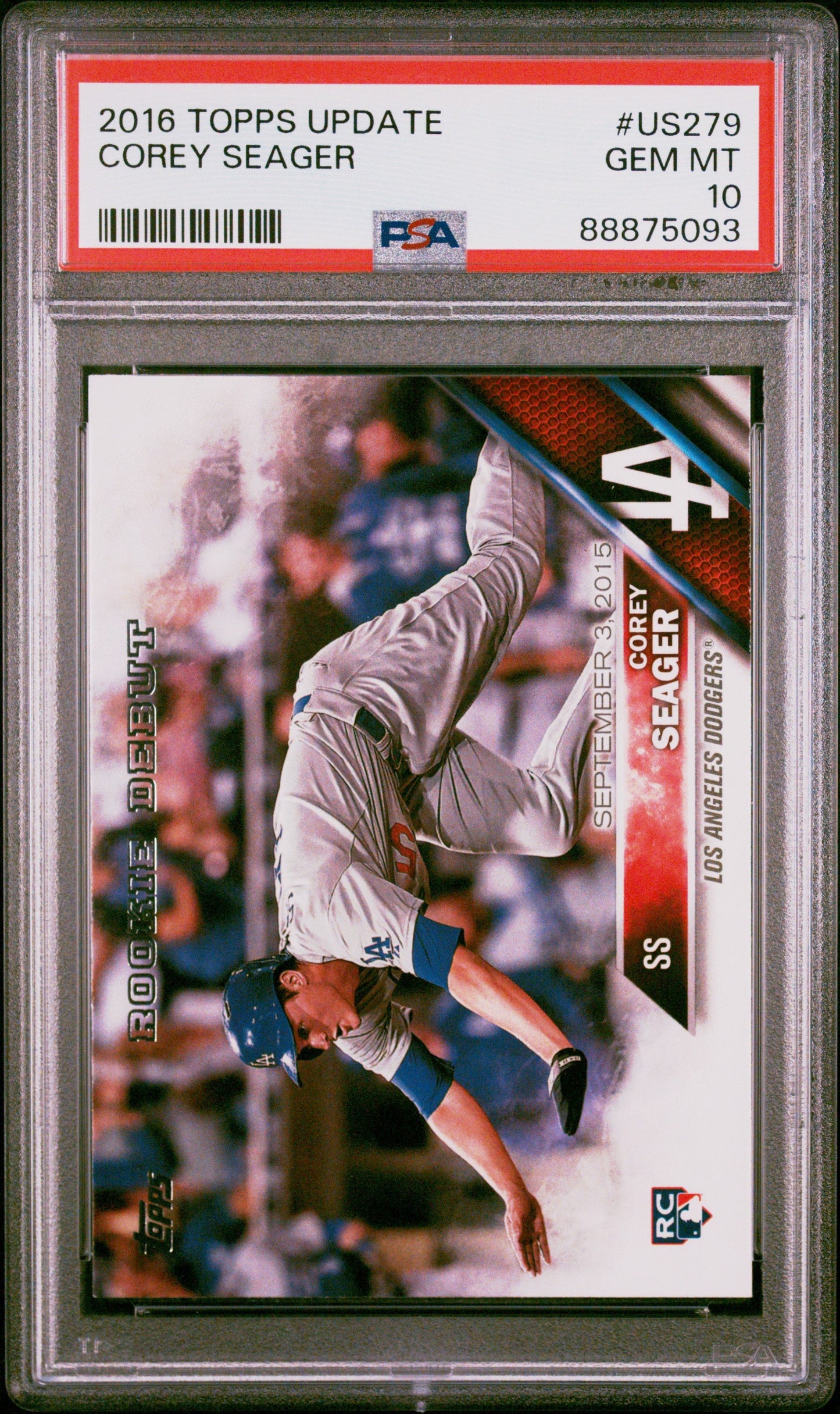Graded 2016 Topps Update Corey Seager #US279 Rookie RC Baseball Card PSA 10 Gem Mint
