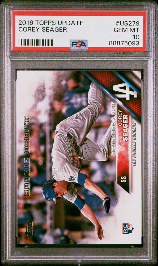Graded 2016 Topps Update Corey Seager #US279 Rookie RC Baseball Card PSA 10 Gem Mint