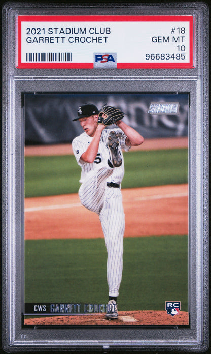 Graded 2021 Topps Stadium Club Garrett Crochet #18 Rookie RC Baseball Card PSA 10 Gem Mint