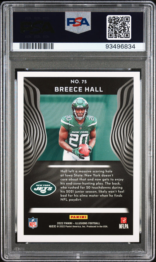 Graded 2022 Panini Illusions Breece Hall #75 Retail Rookie RC Football Card PSA 10 Gem Mint