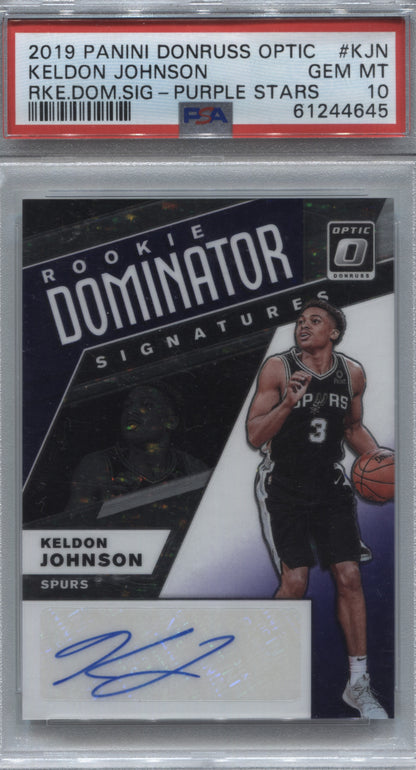 2019-20 Donruss Optic Keldon Johnson Purple Stars Rookie Auto /29 #RD-KJN PSA 10
