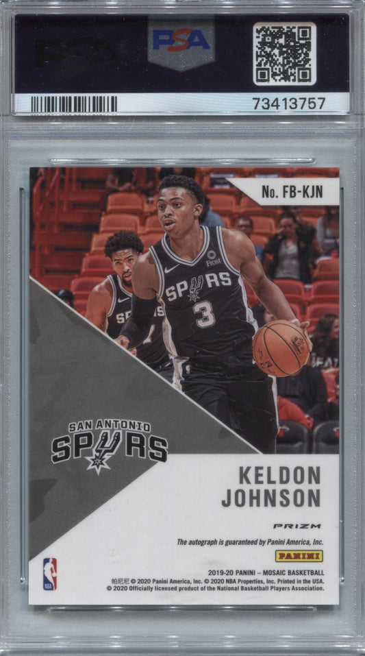 2019-20 Panini Mosaic Keldon Johnson Fast Break Autographs Rookie #FB-KJN PSA 10