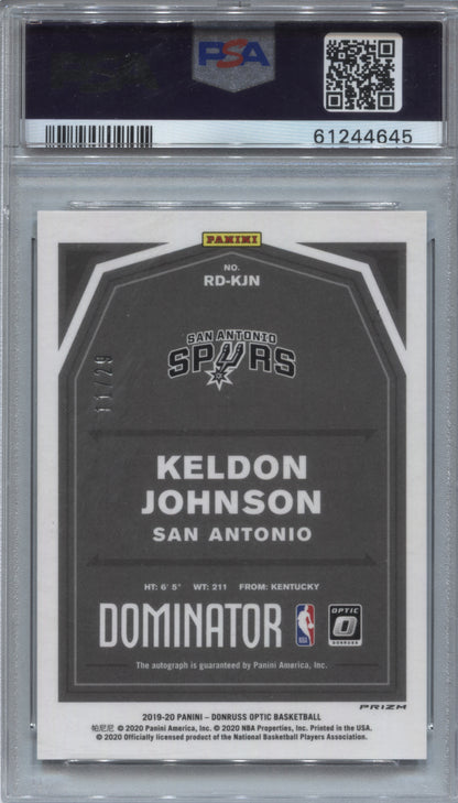 2019-20 Donruss Optic Keldon Johnson Purple Stars Rookie Auto /29 #RD-KJN PSA 10