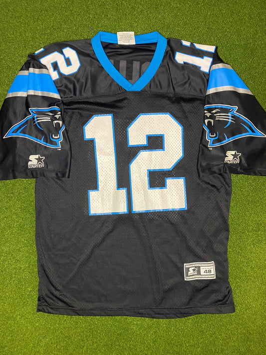 90s Carolina Panthers - Kerry Collins #12 - Starter - Vintage NFL Jersey (48)