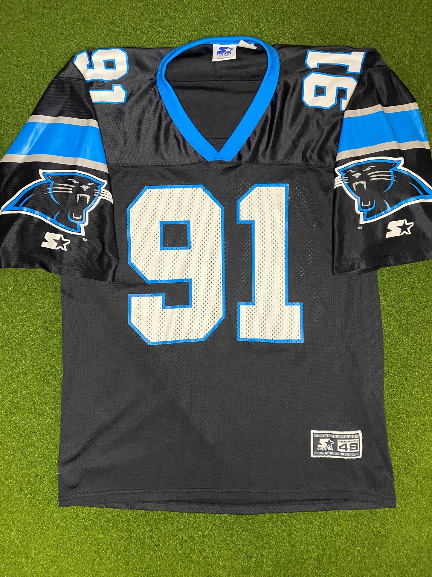 90s Carolina Panthers - Kevin Greene #91 - Starter - Vintage NFL Jersey (48)