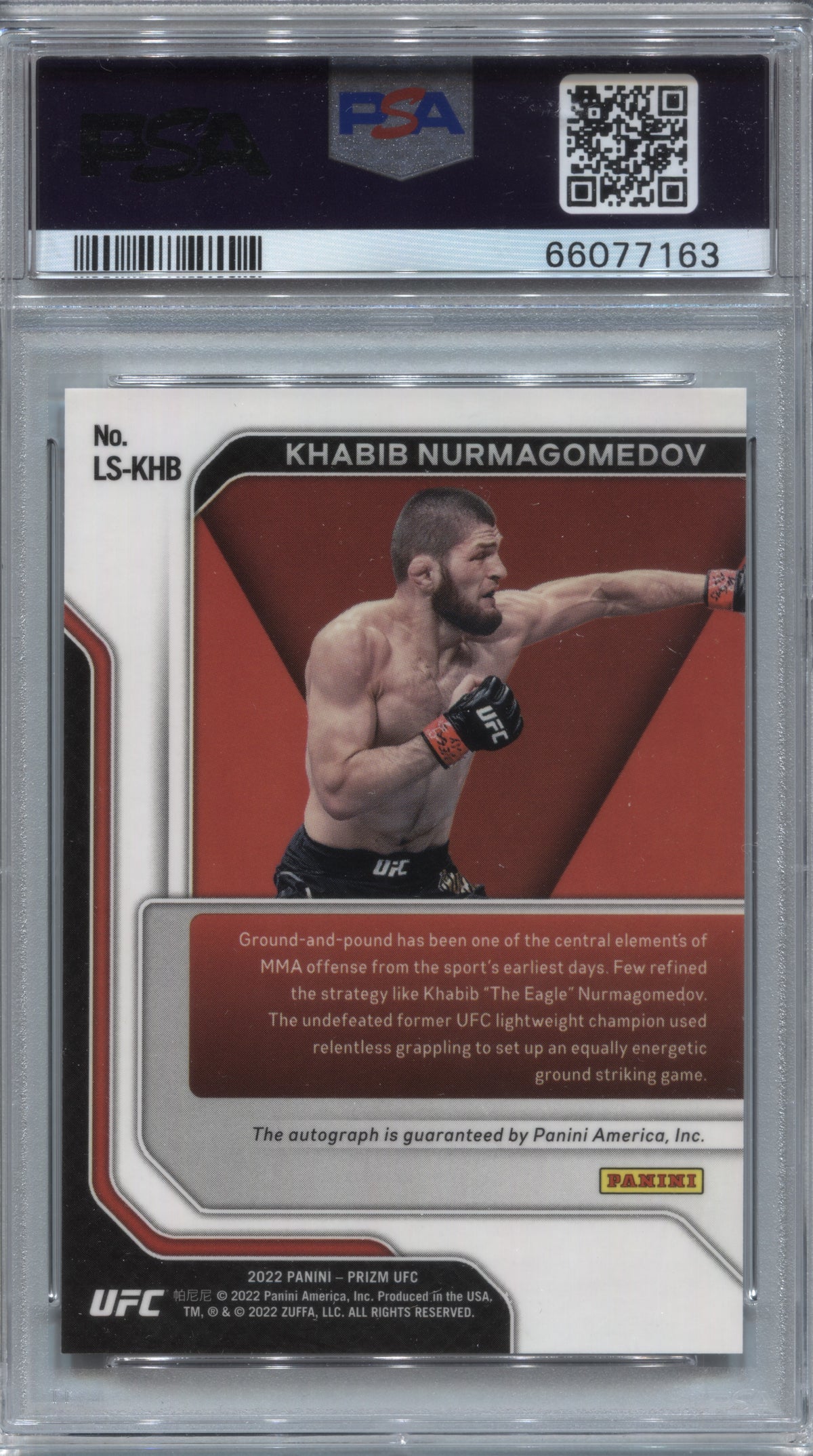 2022 Panini Prizm UFC Khabib Nurmagomedov Legendary Signatures Auto #LS-KHB PS