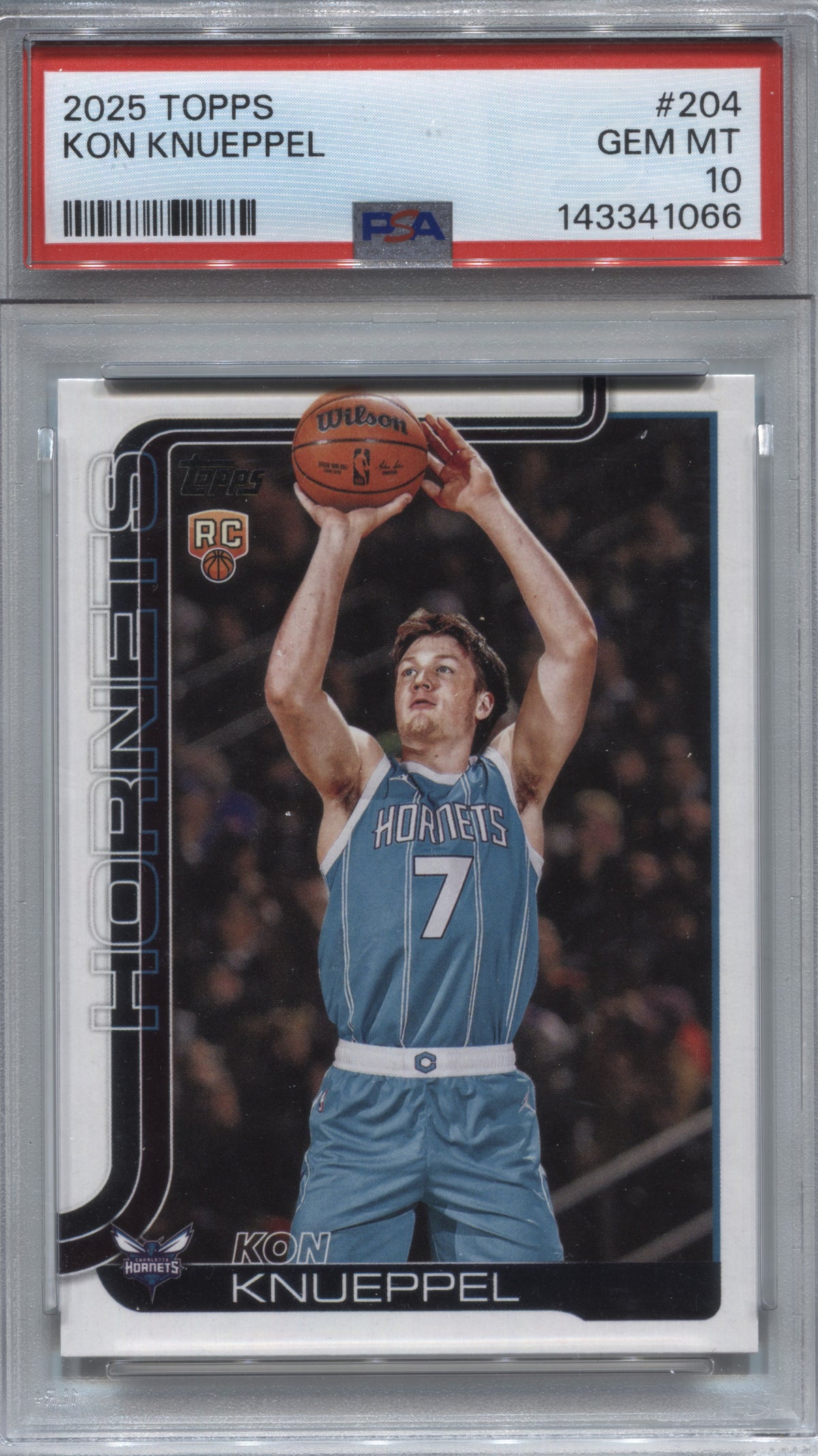 2025-26 Topps Kon Knueppel Rookie RC #204 PSA 10 Charlotte Hornets
