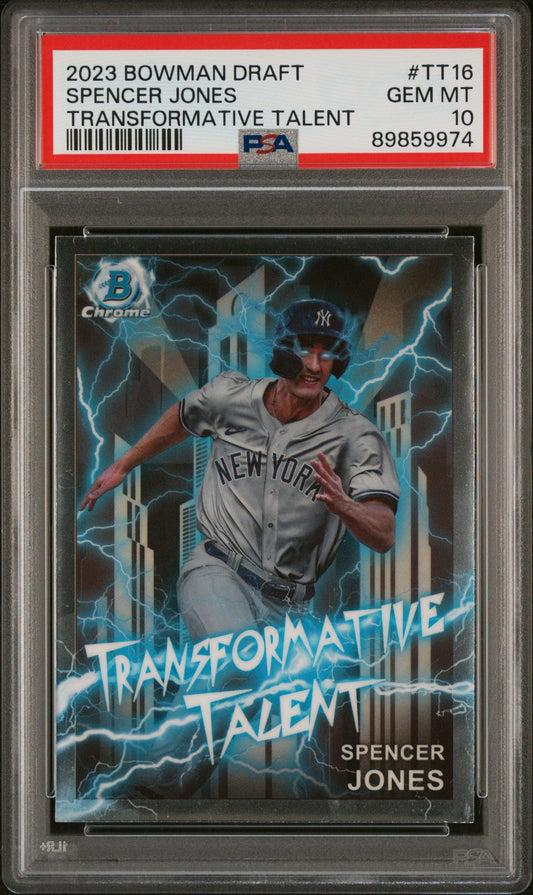 Graded 2023 Topps Bowman Draft Spencer Jones #TT16 Transformative Talent Rookie RC Baseball Card PSA 10 Gem Mint
