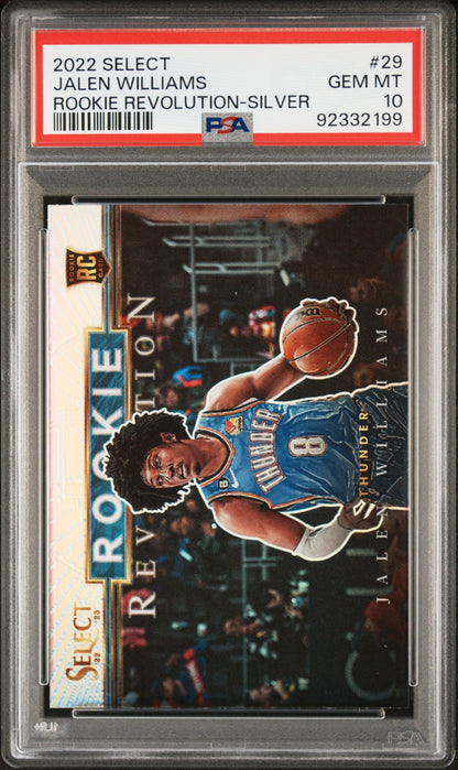 Graded 2022 Panini Select Jalen Williams #29 Rookie Revolution Silver Rookie RC Basketball Card PSA 10 Gem Mint