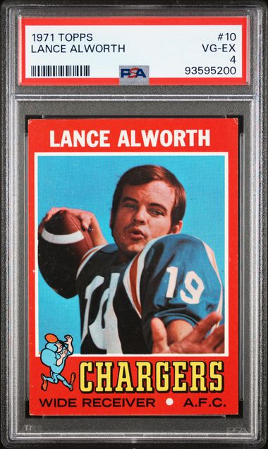 Graded 1971 Topps Lance Alworth #10 Football Card PSA 4 VG-EX