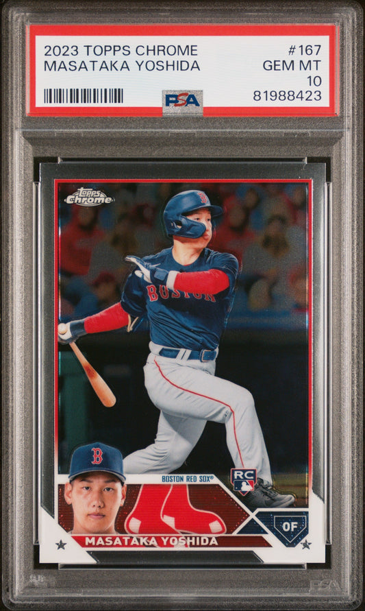 Graded 2023 Topps Chrome Masataka Yoshida #167 Rookie RC Baseball Card PSA 10 Gem Mint