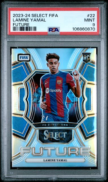 Graded 2023 Select FIFA Future Prizm Lamine Yamal #22 Rookie RC Soccer Card PSA 9 Mint