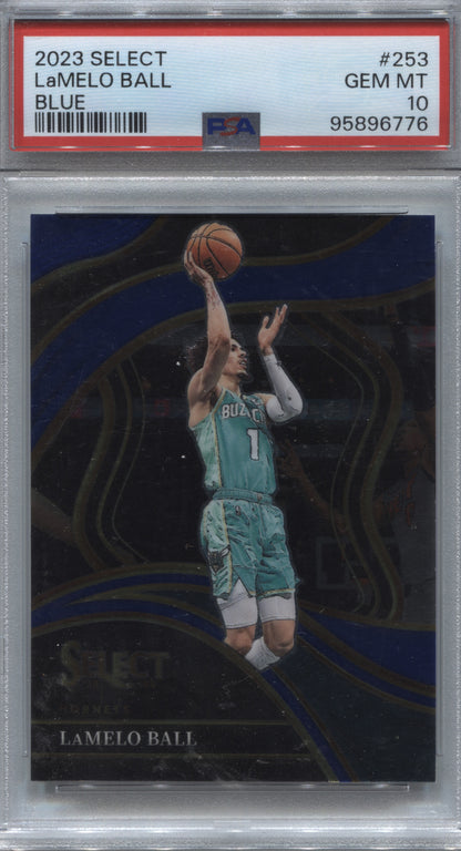 2023-24 Panini Select LaMelo Ball Courtside Blue #253 PSA 10