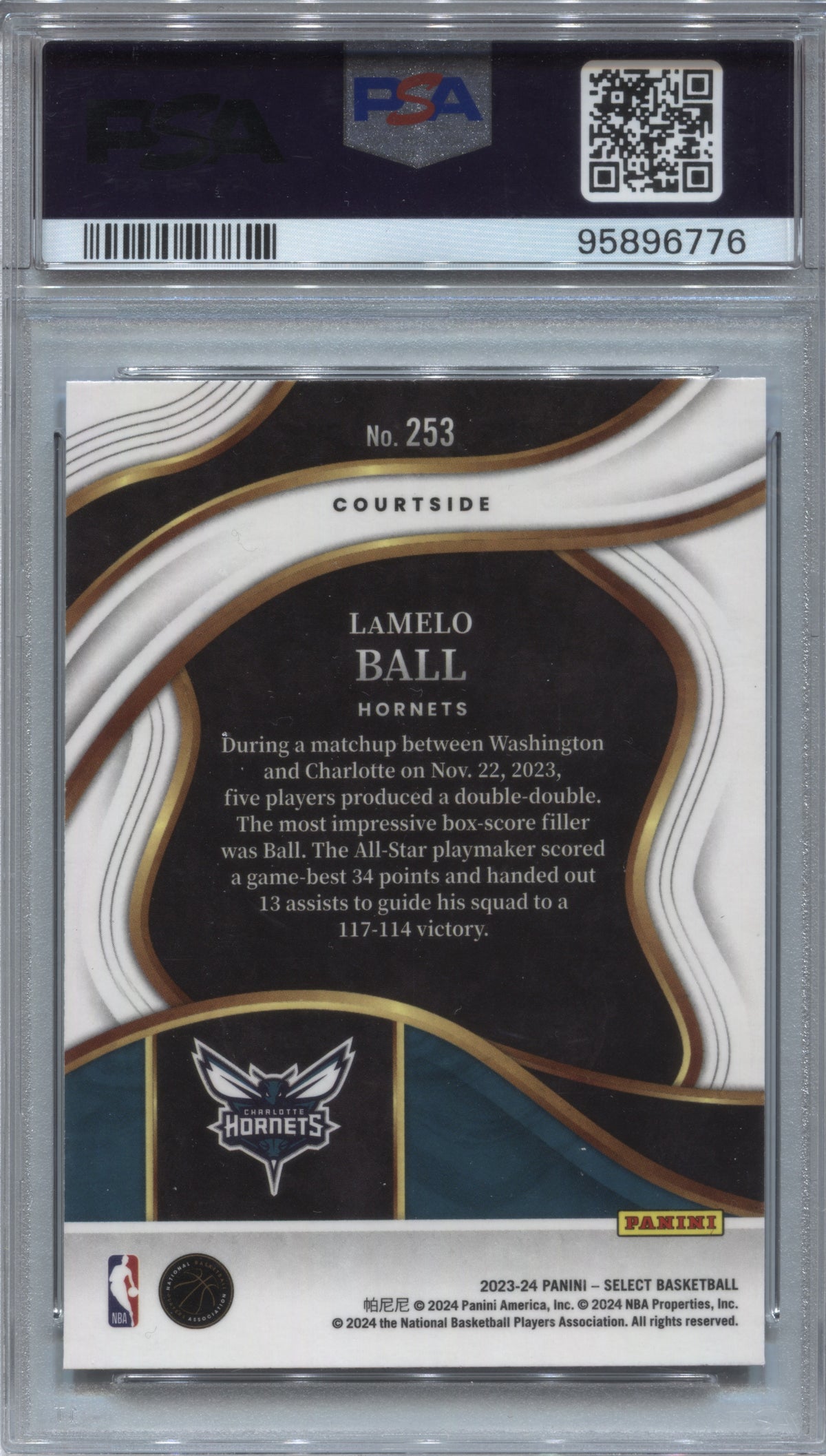 2023-24 Panini Select LaMelo Ball Courtside Blue #253 PSA 10