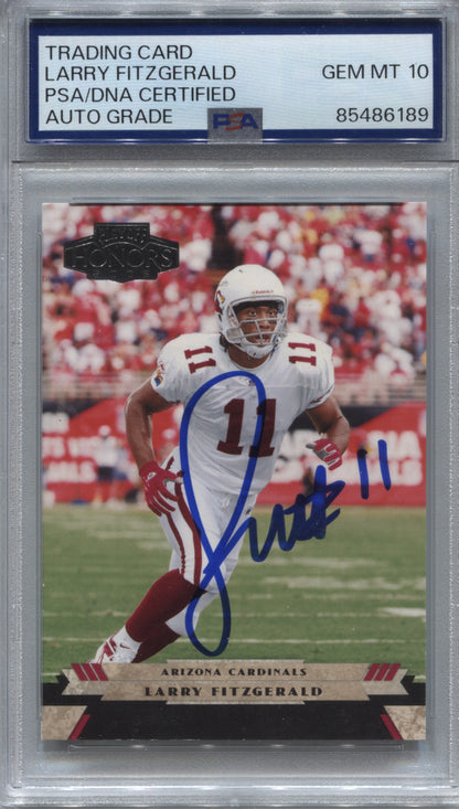 2005 Playoff Honors Larry Fitzgerald #2 Sample Signed PSA/DNA Auto 10 Cardinals
