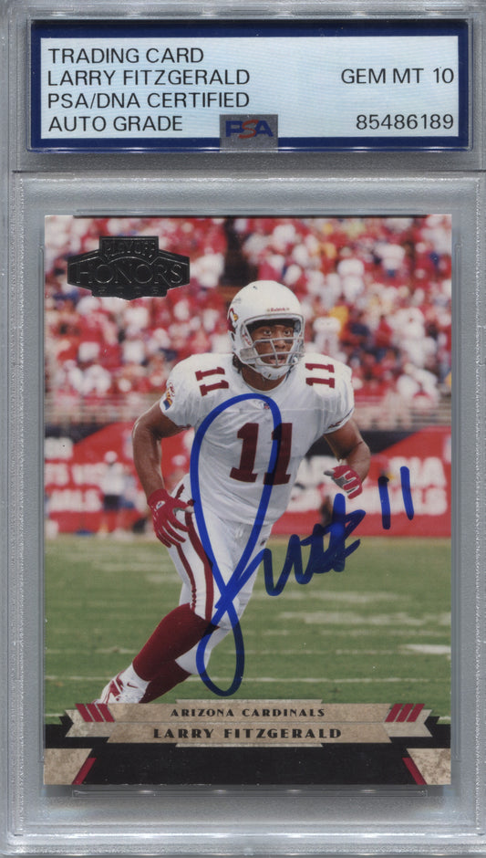 2005 Playoff Honors Larry Fitzgerald #2 Sample Signed PSA/DNA Auto 10 Cardinals