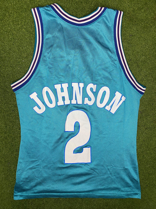 1991-1996 Charlotte Hornets - Larry Johnson #2 - Vintage NBA Jersey (36)