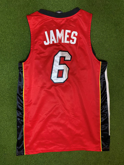 2010-2014 Miami Heat - Lebron James #6 - Authentic Stitched Adidas - Vintage NBA Jersey (52)