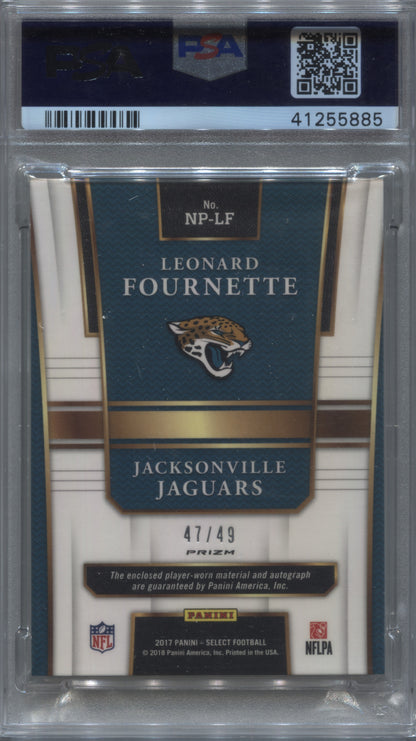 2017 Select Leonard Fournette Prime Selections Rookie Patch Auto /49 PSA 10