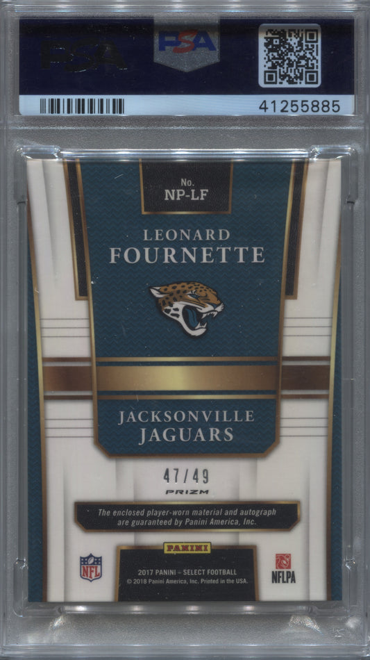 2017 Select Leonard Fournette Prime Selections Rookie Patch Auto /49 PSA 10