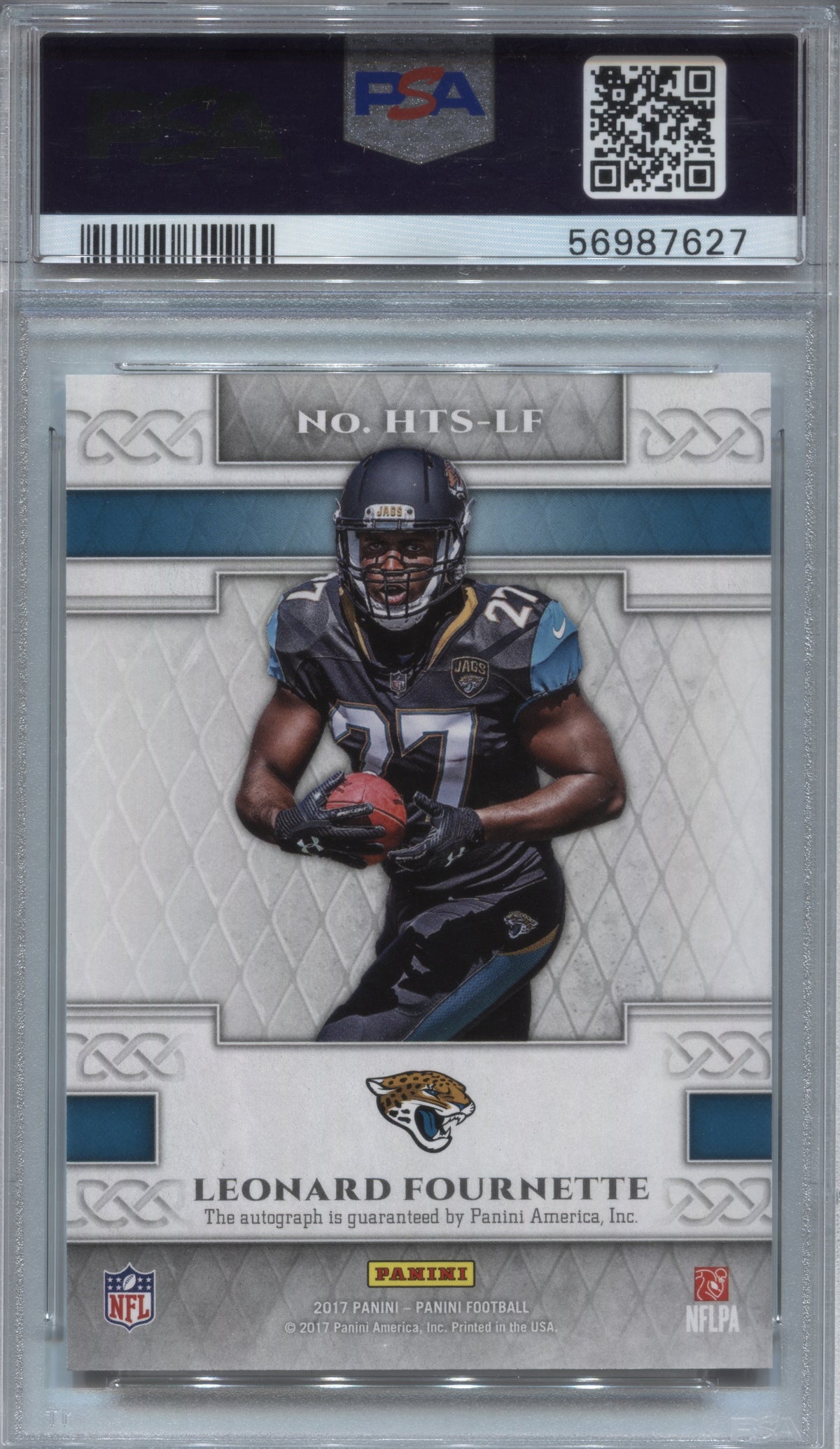 2017 Panini Leonard Fournette Heir to the Throne Rookie Auto #HTS-LF PSA 10