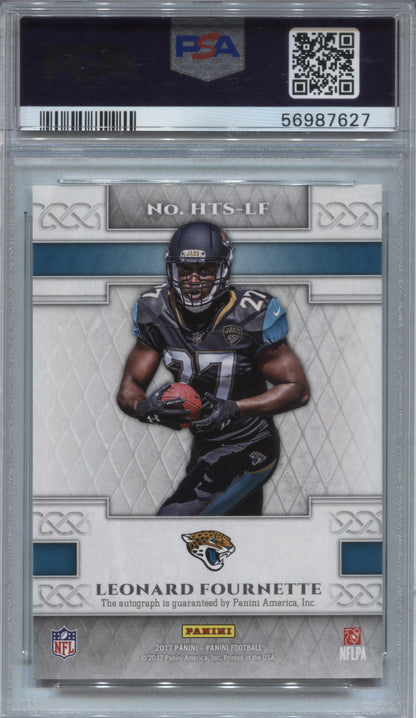 2017 Panini Leonard Fournette Heir to the Throne Rookie Auto #HTS-LF PSA 10