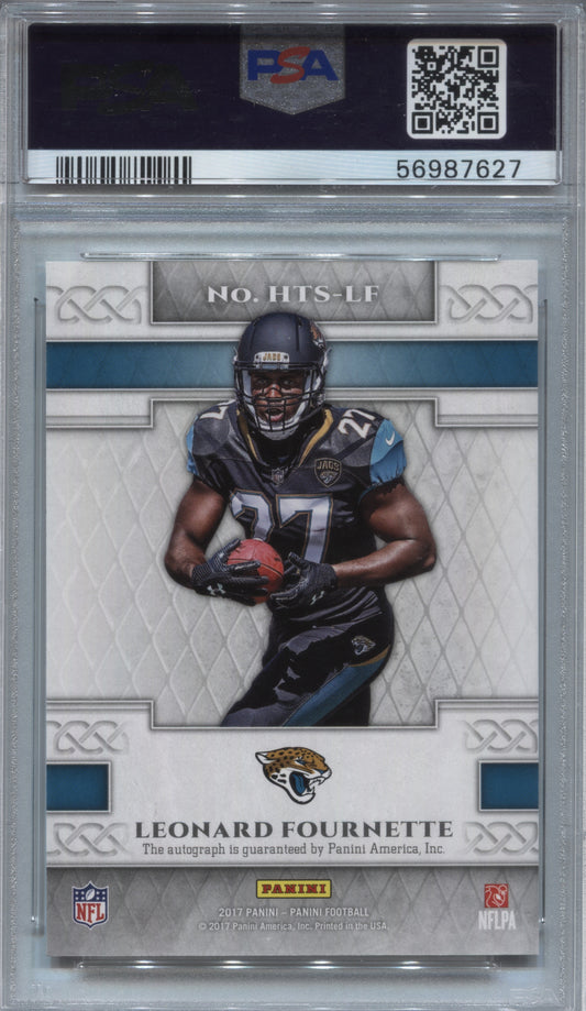 2017 Panini Leonard Fournette Heir to the Throne Rookie Auto #HTS-LF PSA 10