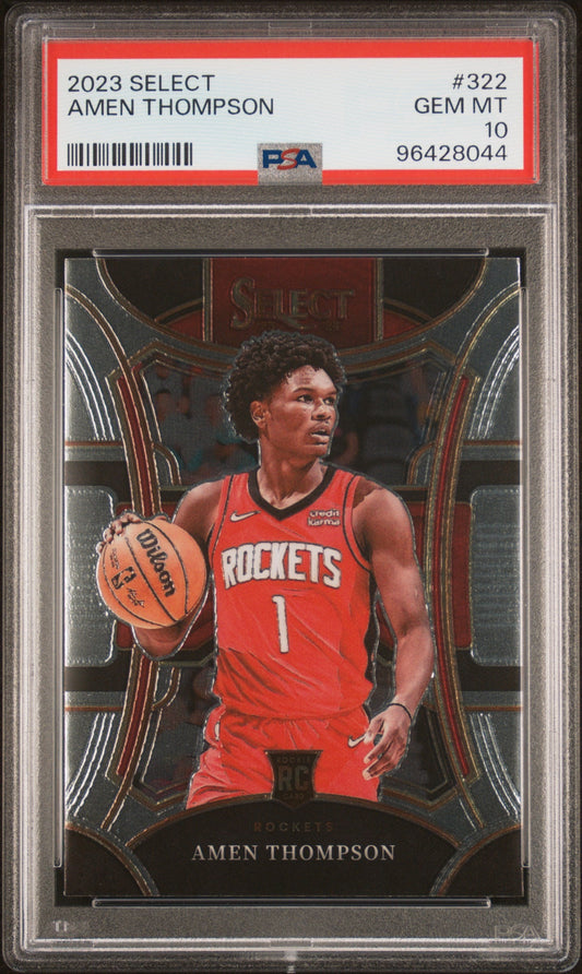 Graded 2023 Panini Select Amen Thompson #322 Rookie RC Basketball Card PSA 10 Gem Mint