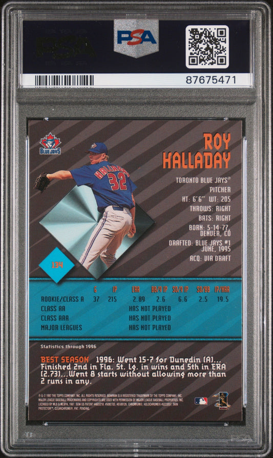 Graded 1997 Topps Bowmans Best Roy Halladay #134 Rookie RC Baseball Card PSA 10 Gem Mint